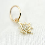 Load image into Gallery viewer, 14K Solid Gold Diamond Star Charm