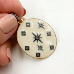 Load image into Gallery viewer, Buy now Diamond Sterling Silver Oval Enamel Pendant