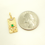 Load image into Gallery viewer, Shop Now 14K Solid Gold Diamond and Gemstone Rectangle Eye Charm