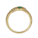 Load image into Gallery viewer, Yellow Gold Diamond and Emerald Snake Rings