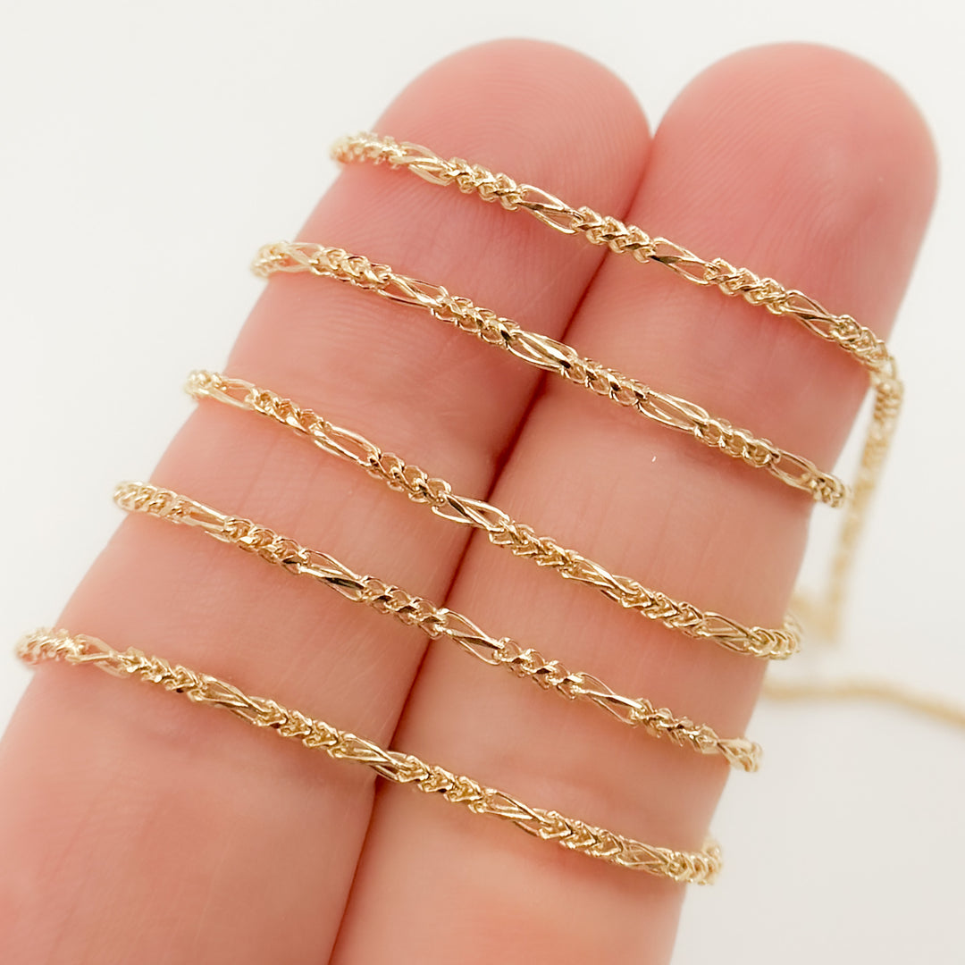 Gold Round Figaro Link Chain