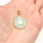 Load image into Gallery viewer, Diamond Sterling Silver Round Star Enamel Pendant