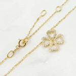 Load image into Gallery viewer, NT112116. 14K Solid Gold 4 Heart Clover Diamond Necklace