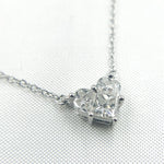 Load image into Gallery viewer, NFJ71524. 14K Solid White Gold Diamond Heart Necklace