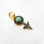 Load image into Gallery viewer, Diamond Silver Arrow Mini Charm with Gemstone