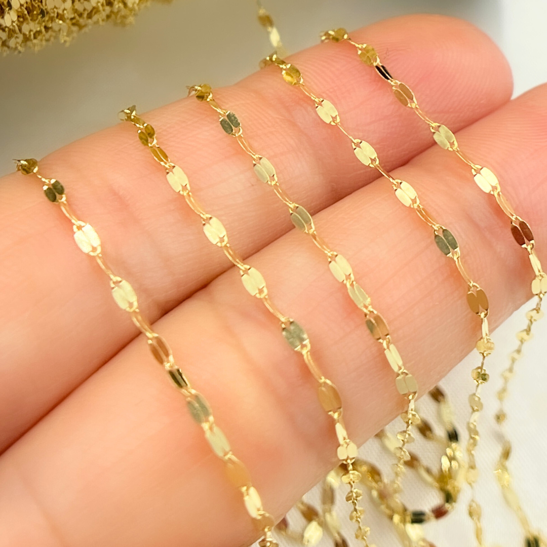 14k Gold Flat Marina Link Chain
