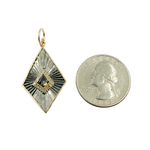 Load image into Gallery viewer, Sterling Silver With Gold and Diamond Rhomb