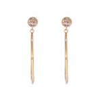 Load image into Gallery viewer, EFB53676. 14K Solid Yellow Gold Diamond Hoop Earrings