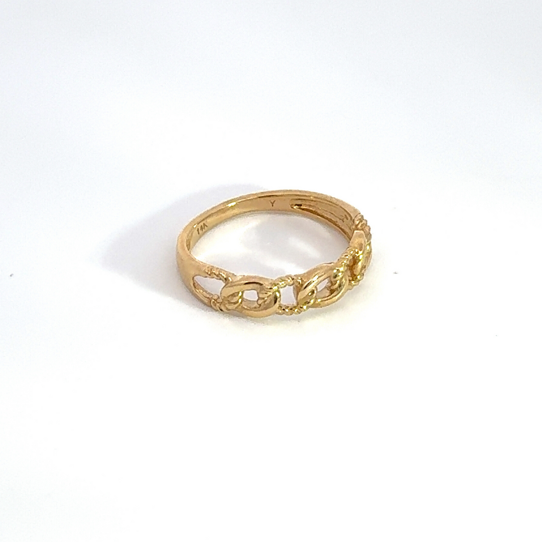 14k Solid Gold Chain Ring. RAZ01182