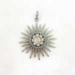 Load image into Gallery viewer, DP374. Diamond Silver Sun Pendant