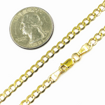 Load image into Gallery viewer, 14K Solid Gold Hollow Flat Curb Necklace