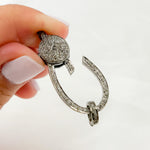Load image into Gallery viewer, DC647. Diamond & Sterling Silver Oval Trigger Clasp