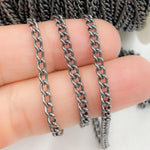 Load image into Gallery viewer, Oxidized 925 Sterling Silver Curb Chain. Y1OX
