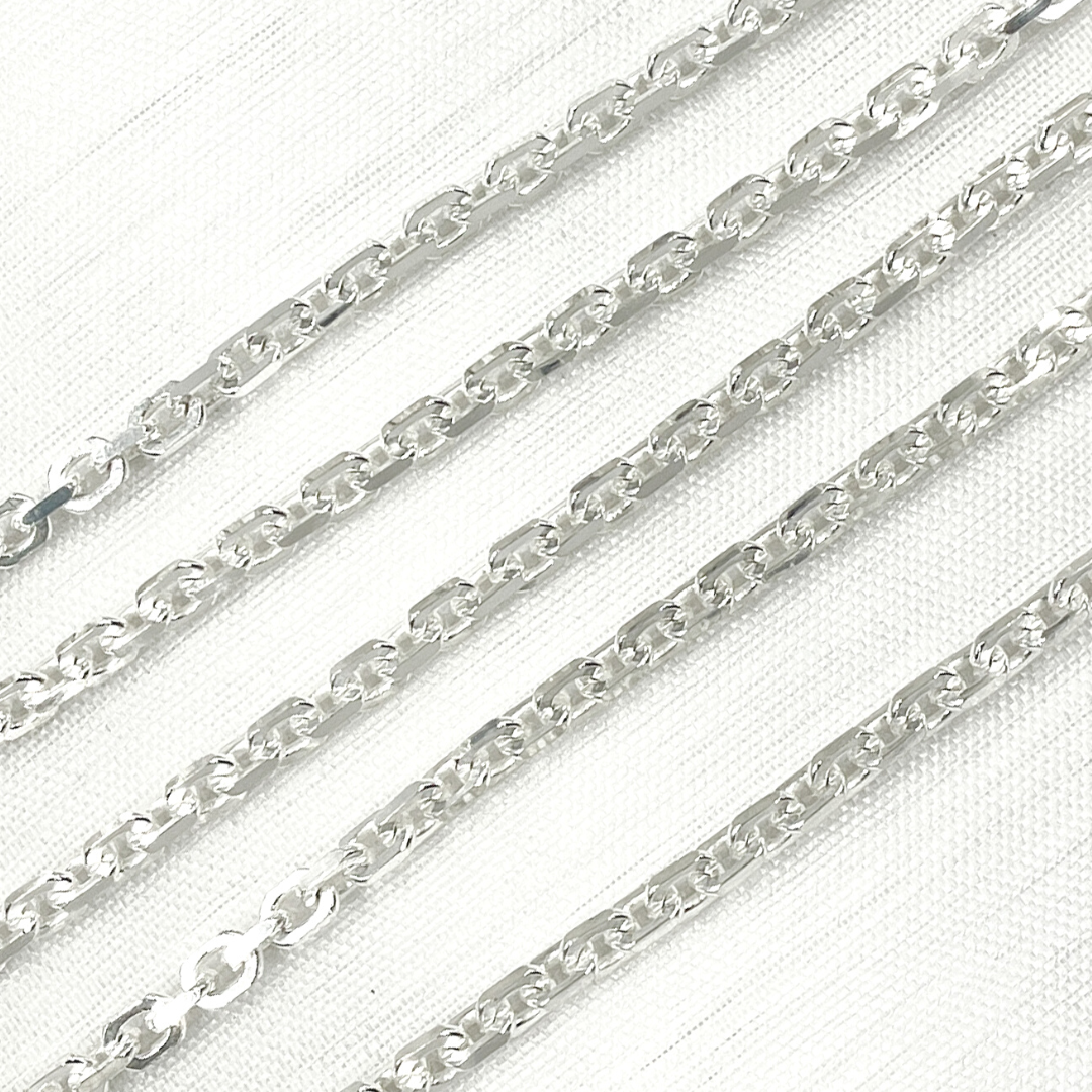 Z91SS. Sterling Silver Diamond Cut Oval Link Chain