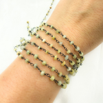 Load image into Gallery viewer, Coated Cats Eye Oxidized Wire Chain. CAT1