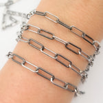 Load image into Gallery viewer, Black Rhodium Sterling Silver Smooth Paperclip Chain