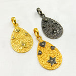 Load image into Gallery viewer, Buy Sterling Silver Drop Heart & Star Pendant