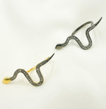Load image into Gallery viewer, DR014. Diamond Sterling Silver Snake Ring