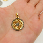 Load image into Gallery viewer, DP395. Diamond Sterling Silver Round Fancy Pendant