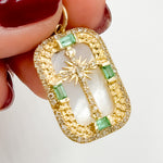 Load image into Gallery viewer, KG285. 14K Solid Gold Cross Rectangle Pendant