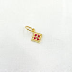 Load image into Gallery viewer, GDP512. 14k Solid Gold Diamond Square Charm