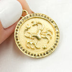 Load image into Gallery viewer, Diamond Sterling Silver Round Cancer Zodiac Pendant