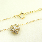Load image into Gallery viewer, PHE38701. 14k Solid Yellow Gold Cable Link Marquise Necklace with Diamonds