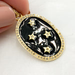Load image into Gallery viewer, Diamond Sterling Silver Oval Enamel Pendant
