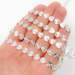 Load image into Gallery viewer, Sterling Silver Textured Heart Chain