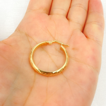 Load image into Gallery viewer, GER171. 14K Solid Gold Hollow Diamond Cut Hoop