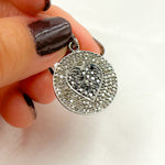 Load image into Gallery viewer, DP560. Diamond Sterling Silver Round Heart Pendant with Black Diamonds