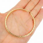Load image into Gallery viewer, GER157. 14K Solid Gold Hollow Flat Diamond Cut Hoop