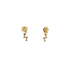 Load image into Gallery viewer, EFF52403. 14k Solid Gold Diamond Dangle Stud Earrings