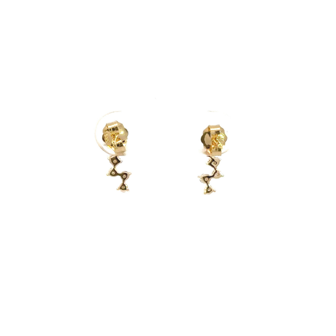 14k Solid Gold Diamond Dangle Stud Earrings. EFF52403