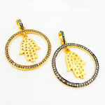 Load image into Gallery viewer, Silver Round Hamsa Pendant