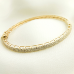 Load image into Gallery viewer, KG991. 14K Solid Gold Bangle with Diamonds