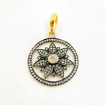 Load image into Gallery viewer, DP018. Diamond Silver Round Flower Pendant