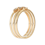 Load image into Gallery viewer, 14K Solid Gold Three Rows Eternity Diamond Ring.