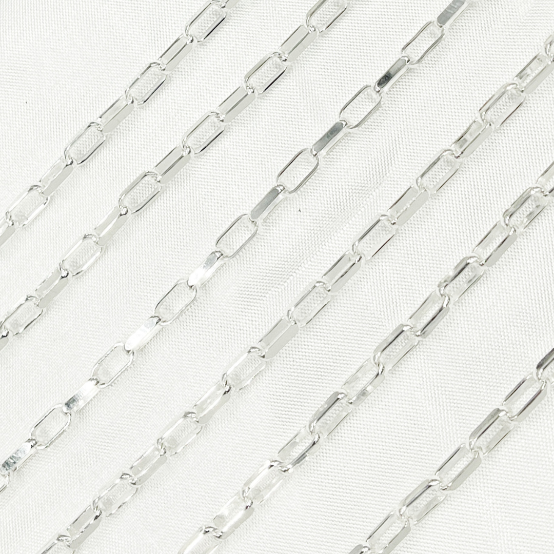 Z100SS. Sterling Silver Flat Oval Box Link Chain