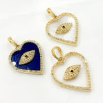 Load image into Gallery viewer, Diamond Sterling Silver Heart Pendant with Gemstone