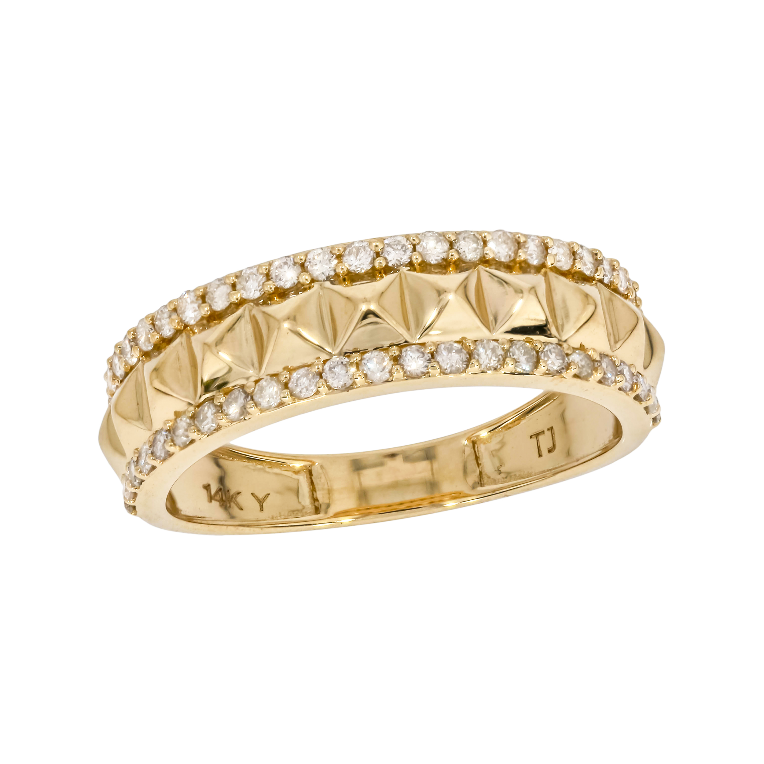 14K Solid Gold Diamond Band Ring