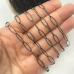 Load image into Gallery viewer, Black Rhodium Sterling Silver Diamond Cut Oval Link Chain