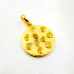Load image into Gallery viewer, Diamond Sterling Silver Round Pendant with Gemstones