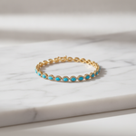 Load image into Gallery viewer, CB97404TQ6X4. 14K Solid Gold Diamond and Turquoise Oval Bracelet