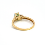 Load image into Gallery viewer, 14K Solid Yellow Gold Diamond and Emerald Cluster Ring.