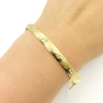Load image into Gallery viewer, Bangle21. 14K Solid Gold Matte Textured Bangle