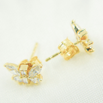 Load image into Gallery viewer, EFH51902. 14k Solid Yellow Gold Diamond Butterfly Studs