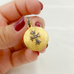 Load image into Gallery viewer, DP309. Pave Diamond Sterling Silver Round Cross Pendant