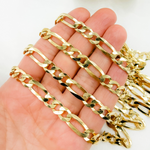 Load image into Gallery viewer, Y85GP. Gold Plated 925 Sterling Silver Flat Figaro Chain