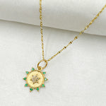 Load image into Gallery viewer, GDP442. 14K Solid Gold Diamond Circle Charm with Star